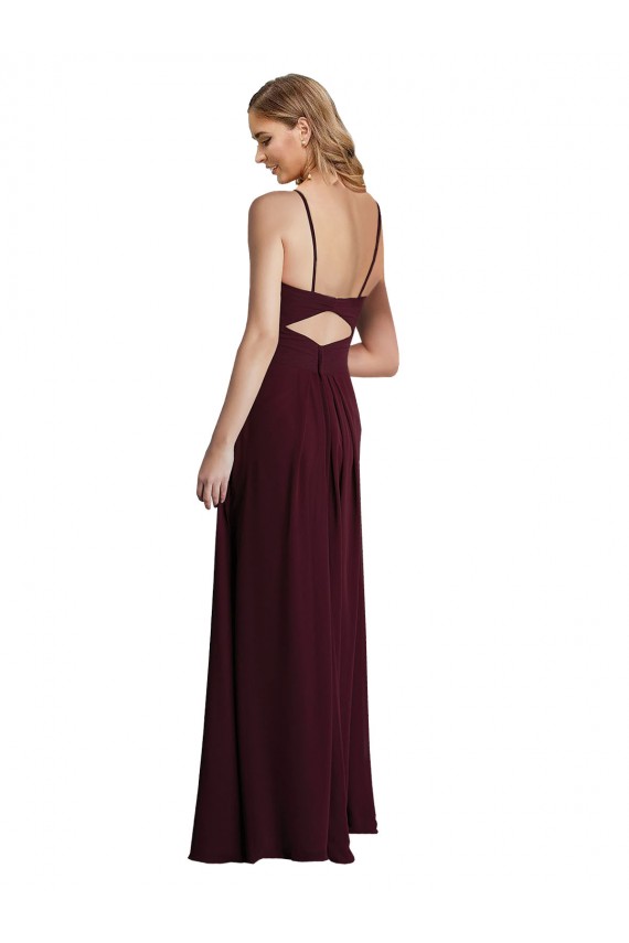 Affordable Long Chiffon Bridesmaid Dress with Sweetheart Neckline UK