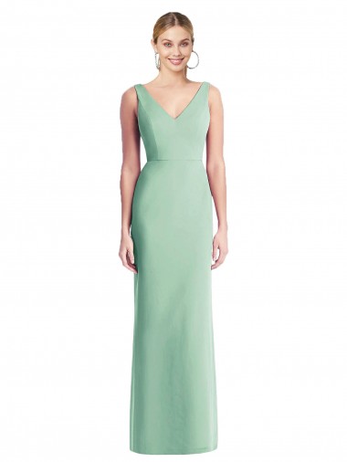 Affordable Sleeveless Tie Back Chiffon Trumpet Chiffon Bridesmaid Dress UK