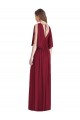 Affordable Split Sleeves Backless Chiffon Maxi Bridesmaid Dress UK
