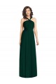 Affordable Draped Halter Neck Long Chiffon Bridesmaid Dress with Low Back UK