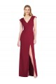Affordable Ruffled Sleeves Mermaid Chiffon Bridesmaid Dress with Front Slit UK