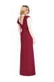 Affordable Ruffled Sleeves Mermaid Chiffon Bridesmaid Dress with Front Slit UK