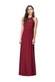 Affordable Halter Neck Full-Length Shirred Chiffon Bridesmaid Dress UK