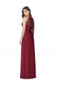 Affordable Halter Neck Full-Length Shirred Chiffon Bridesmaid Dress UK