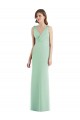 Affordable Sleek Open Back Chiffon V-Neck Bridesmaid Dress UK