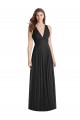 Affordable Full Length V-Neck Chiffon Bridesmaid Dress with Wide Criss Cross Straps UK