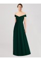 Affordable Full length Off the Shoulder Chiffon Bridesmaid Dress UK