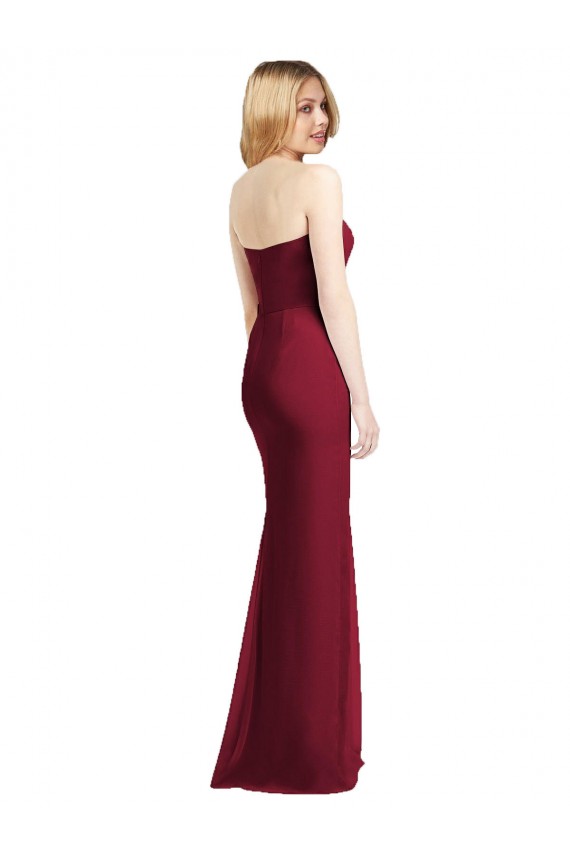 Affordable Sweetheart Neckline Lux Chiffon Bridesmaid Dress with Side Slit UK