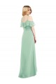 Affordable High Low Off the Shoulder Wrap Chiffon Bridesmaid Dress  UK