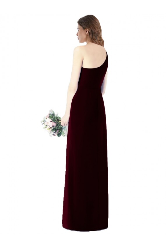 Affordable One Shoulder Chiffon Trumpet Bridesmaid Dress UK