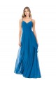 Affordable Simple Sweetheart Chiffon Bridesmaid Dress with Cascading Overlay UK