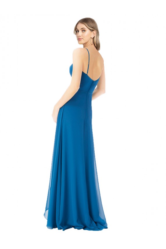 Affordable Simple Sweetheart Chiffon Bridesmaid Dress with Cascading Overlay UK