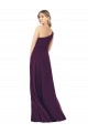 Affordable One Shoulder Chiffon Bridesmaid Dress with Tie Belt UK