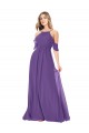 Affordable Cold Shoulder Flutter Sleeves Chiffon Bridesmaid Dress UK