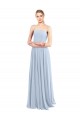 Affordable Luxe Chiffon Straight Neckline Long Chiffon Bridesmaid Dress with Skinny Straps UK