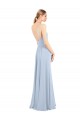 Affordable Luxe Chiffon Straight Neckline Long Chiffon Bridesmaid Dress with Skinny Straps UK