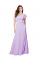 Affordable Draped One Shoulder Long Chiffon Bridesmaid Dress  UK