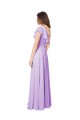 Affordable Draped One Shoulder Long Chiffon Bridesmaid Dress  UK