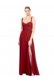 Affordable Sweetheart Neckline Long Chiffon Bridesmaid Dress with Side Slit and Wide Straps UK