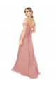 Affordable Draped Shoulder Sash Back Chiffon Bridesmaid Dress UK