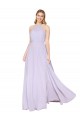 Affordable High Neck Halter Shirred Chiffon Bridesmaid Dress UK
