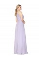 Affordable High Neck Halter Shirred Chiffon Bridesmaid Dress UK