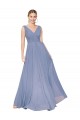 Affordable Floor Length High Neck V-Back Chiffon Bridesmaid Dress UK