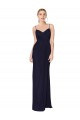 Affordable Draped Spaghetti Straps Long Chiffon Mermaid Bridesmaid Dress UK