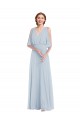 Affordable V-Neck Split Sleeves Blouson Bodice Maxi Bridesmaid Dress UK