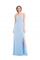 Affordable Tie Back Cutout Maxi Bridesmaid Dress with Front Slit UK