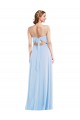 Affordable Tie Back Cutout Maxi Bridesmaid Dress with Front Slit UK