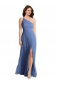 Affordable One Shoulder Full Length Maxi Bridesmaid Dress with Flirty Slit UK