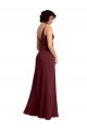 Affordable Notched Neckline Empire Waist Chiffon Slip Bridesmaid Dress UK