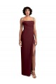 Affordable Sleek Straight Neckline Chiffon Bridesmaid Dress with Spaghetti Straps and High Side Slit UK