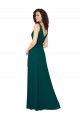 Affordable V-Neck Chiffon Bridesmaid Dress with Front Skirt Slit UK