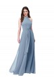 Affordable Halter High Neck Chiffon Dress with Sash UK