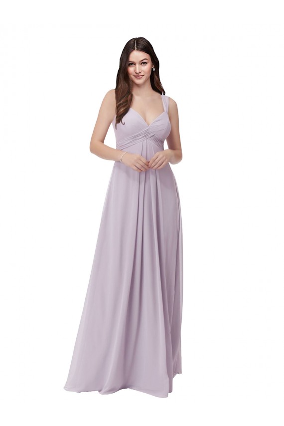 Affordable Draped Chiffon Bridesmaid Dress with Sash UK