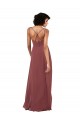 Affordable Simple V-Neckline Chiffon Bridesmaid Dress with Pleated Skirt UK