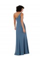 Affordable One Shoulder Chiffon Bridesmaid Dress with Skirt Slit and Accent Strap UK