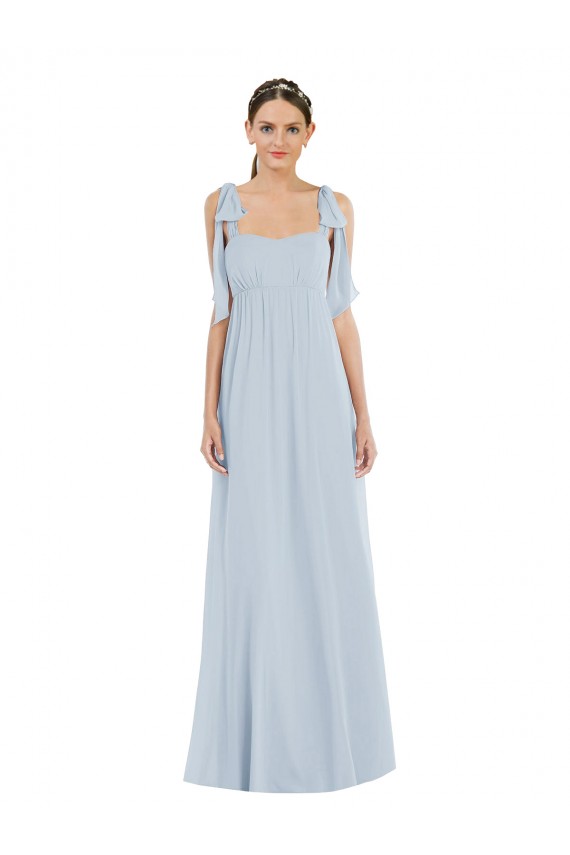 Affordable Tie Shoulder Empire Waist Maxi Bridesmaid Dress UK