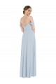 Affordable Off the Shoulder Basque Neck Maxi Bridesmaid Dress with Flounce Sleeves UK