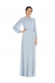 Affordable Strapless Chiffon Maxi Bridesmaid Dress with Puff Sleeve Blouson Overlay UK