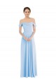 Affordable Off the Shoulder Draped Neckline Maxi Bridesmaid Dress UK