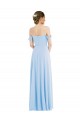 Affordable Off the Shoulder Draped Neckline Maxi Bridesmaid Dress UK