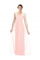 Affordable V-Neck Full Length Chiffon Bridesmaid Dress UK