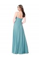 Affordable Draped Empire V-Neck Chiffon Bridesmaid Dress UK