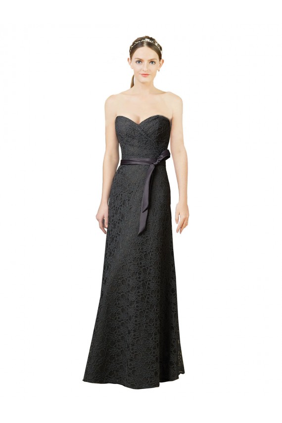 Affordable Strapless Lace Bridesmaid Dress with Sweetheart Neckline UK