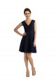 Affordable Short V-Neck Lace Bridesmaid Dress with Illusion Back UK