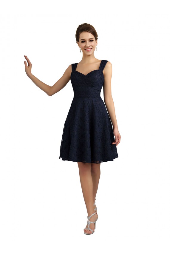 Affordable Lace Bridesmaid Dress with Sweetheart Neckline and Button Back Detail UK