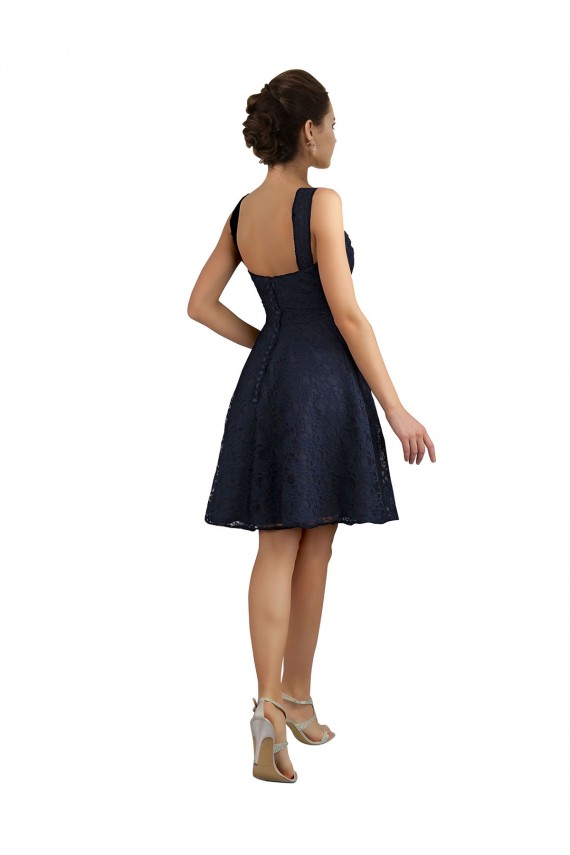 Affordable Lace Bridesmaid Dress with Sweetheart Neckline and Button Back Detail UK